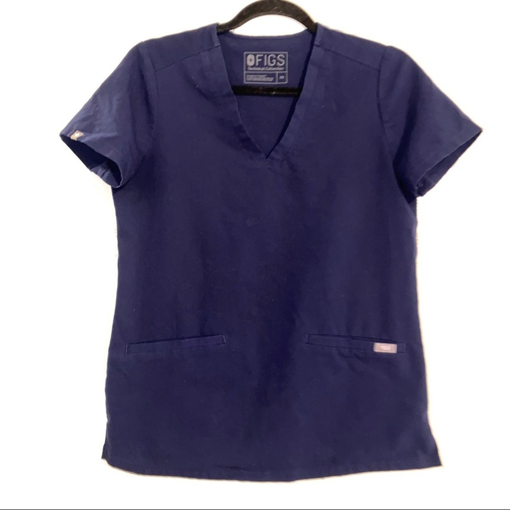 FIGS Casma Navy V-Neck Short Sleeve Scrub Top XS